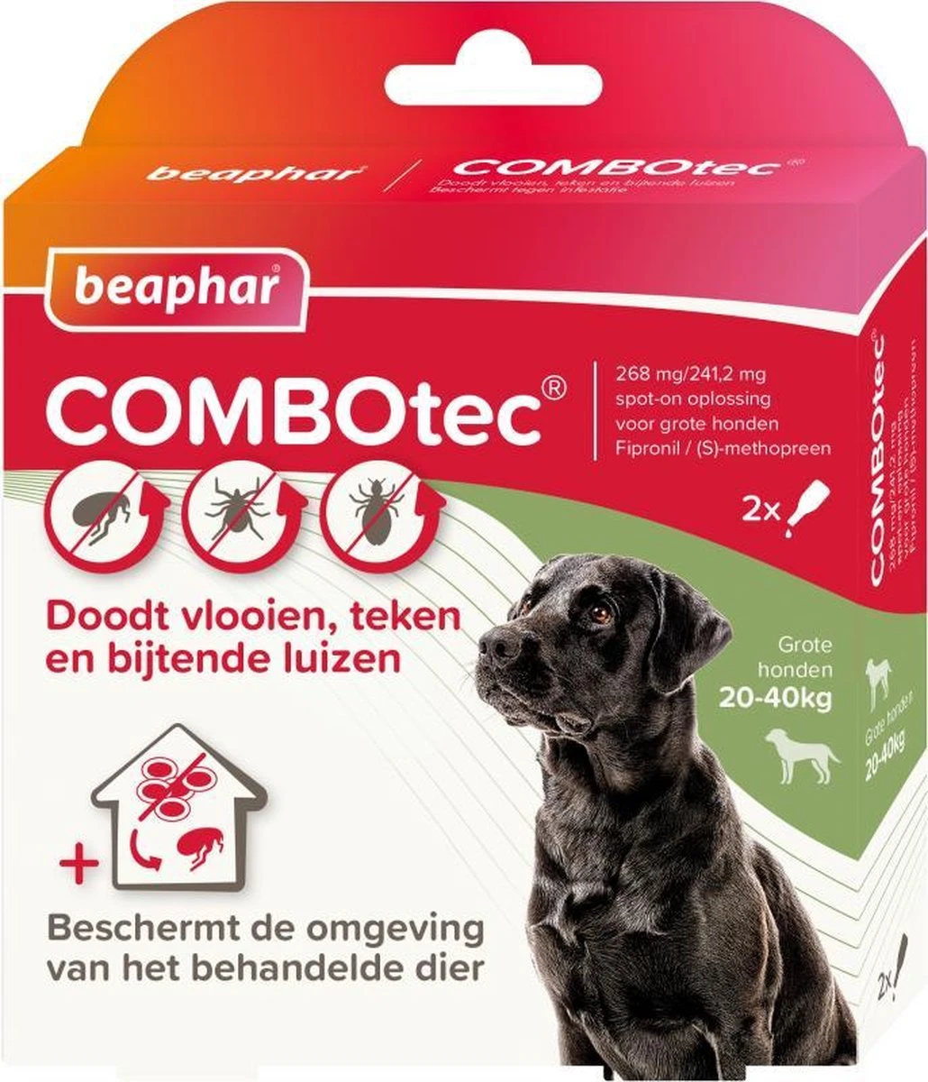 Beaphar Combotec Anti Vlooien En Teken Druppels Hond 20-40 Kg 2 Pipetten - Image 2