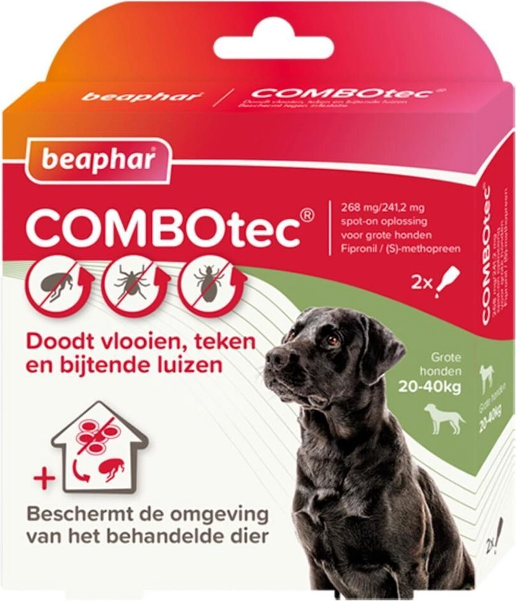 Beaphar Combotec Anti Vlooien En Teken Druppels Hond 20-40 Kg 2 Pipetten