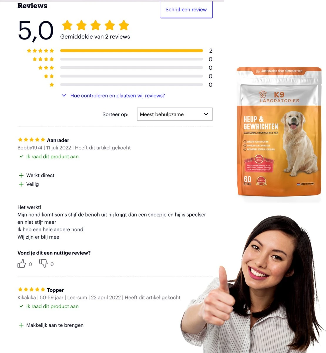 K9 Laboratories - Voordeel Pak - 120 Stuks - Voor Honden - Met Gewrichtsklachten - Artrose - Stijve Gewrichten - Ouderdom - HD - ED - Bevat Glucosamine - MSM - Chondorïtine - Voor Behoud Van Kraakbeen - Image 8