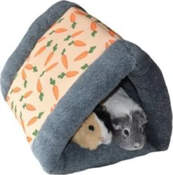 Rosewood Knaagdier Tunnel Snuggle 'n Sleep Wortel - Knaagdierspeelgoed - Grijs / Oranje - 37 X 31 X 25 Cm