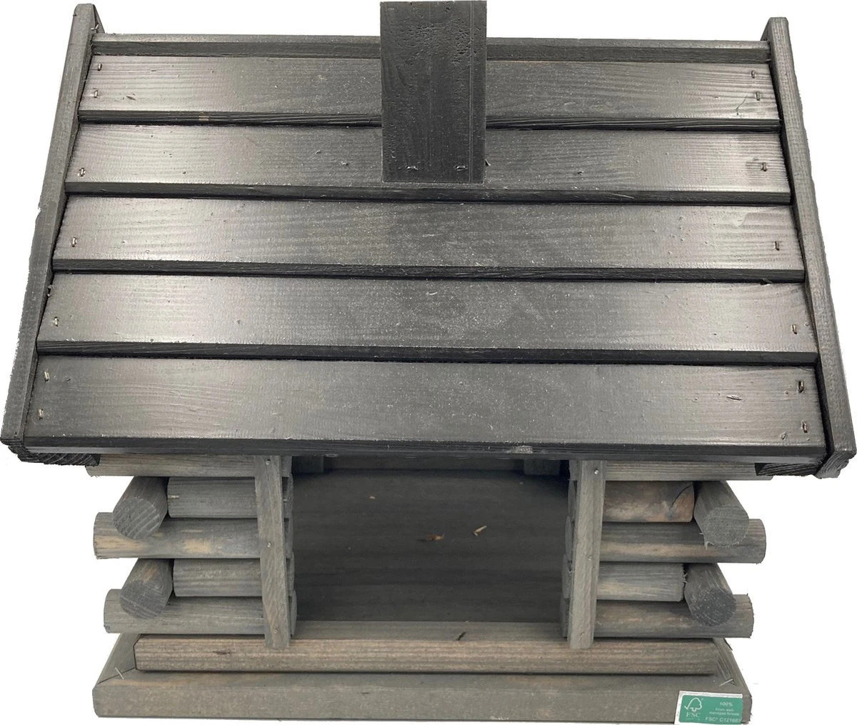 GARDEN SPIRIT Vogelvoederhuisje Groot 36 X 40 X 36 Cm Vogelhuisje Blokhut - Image 2