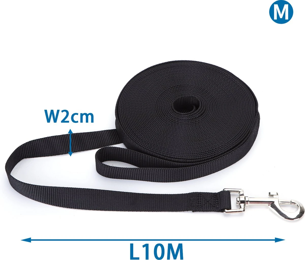 Nobleza Trainingslijn - Longeerlijn - Sleeplijn - Hondenlijn - Trainingslijn Hond - Speurlijn - 10 Meter - Zwart - Image 7