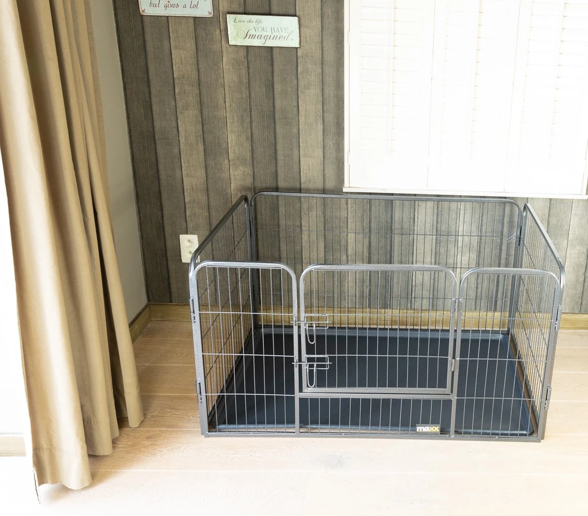 MaxxPet Puppyren - Hondenbench - Puppykennel - Hondenren - 125 X 78 X 80 Cm - Zwart - Image 5