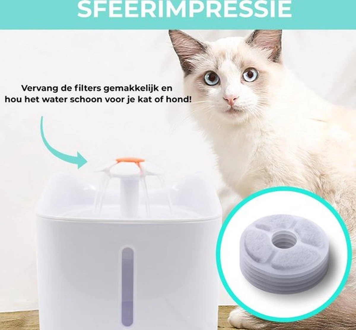 Merkloos Drinkfontein Filters Navulling Premium - 6 Stuks - Hoogwaardige Kwaliteit - Voor Katten En Honden - Drinkfontein Kat - Drinkfontein Hond - Image 4