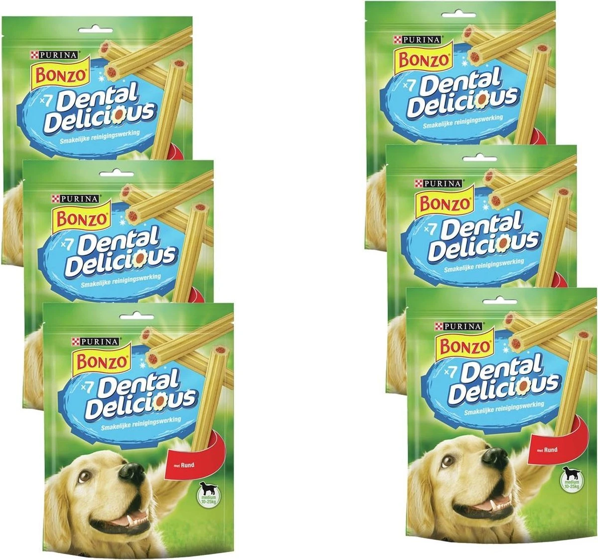 Bonzo Dental Delicious - Hondensnacks Rund - 6 X 200 G