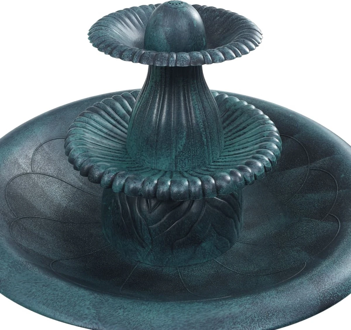 VidaXL Vogelbadje Met Fontein 50x91 Cm Kunststof Groen - Image 2