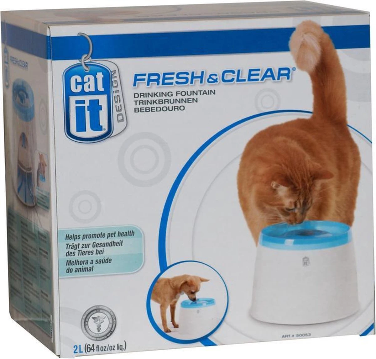 Catit Fresh And Clear - Drinkfontein Kat - Blauw /Wit - 2 L - Image 6