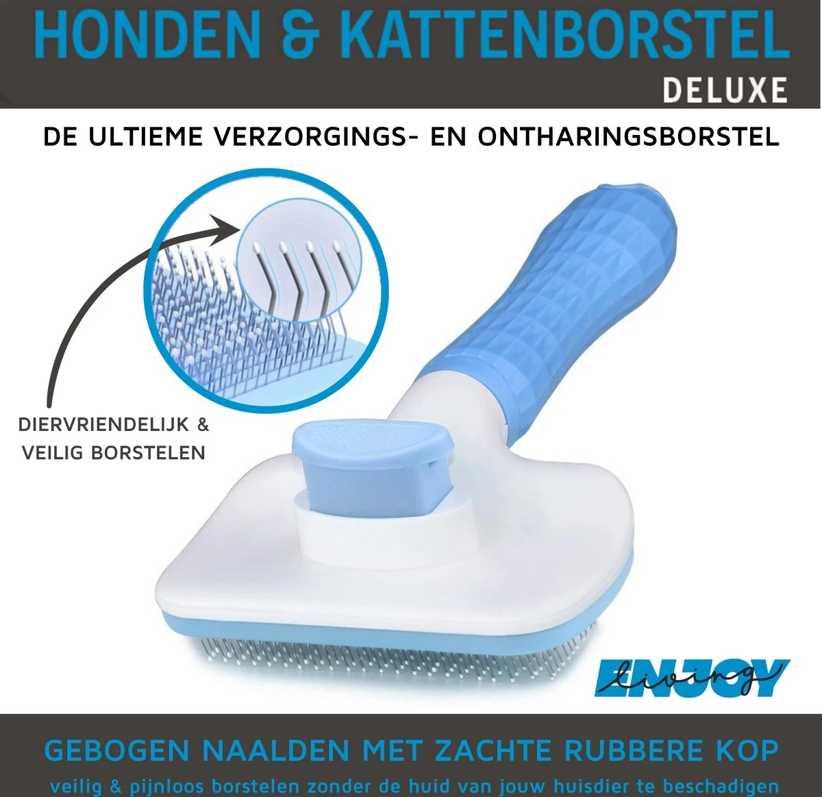 Professionele Kattenborstel/Hondenborstel + BONUS - Bovenvacht | Ondervacht - Langharige | Kortharige - Haarverwijderaar Voor Huisdieren - Kattenkam - Hondenkam - Image 2