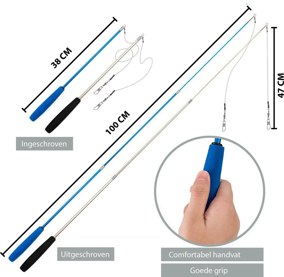 Filo Kattenhengel Set + 12 Kattenspeeltjes – Speelhengels Interactief Kattenspeelgoed – Hengel Kattenspeeltje Kittens - Speelgoed Speelhengel Vis Kat En Kitten - Image 4