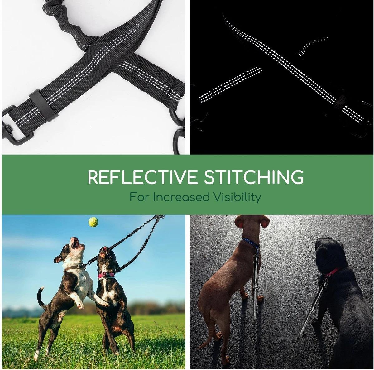 Nobleza Splitter Hondenriem - Dubbel Aanlijnriem Voor Honden - Splitter Verstelbaar - Zwart - Image 4