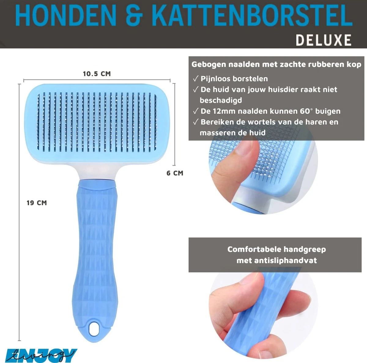 Professionele Kattenborstel/Hondenborstel + BONUS - Bovenvacht | Ondervacht - Langharige | Kortharige - Haarverwijderaar Voor Huisdieren - Kattenkam - Hondenkam - Image 3