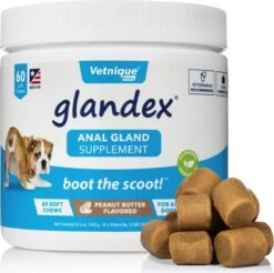 Glandex Soft Chews – Supplementen Tegen Anaalklierproblemen – Voor Honden – Met Pindakaassmaak – 60 Stuks - Supplement Voor Dieren