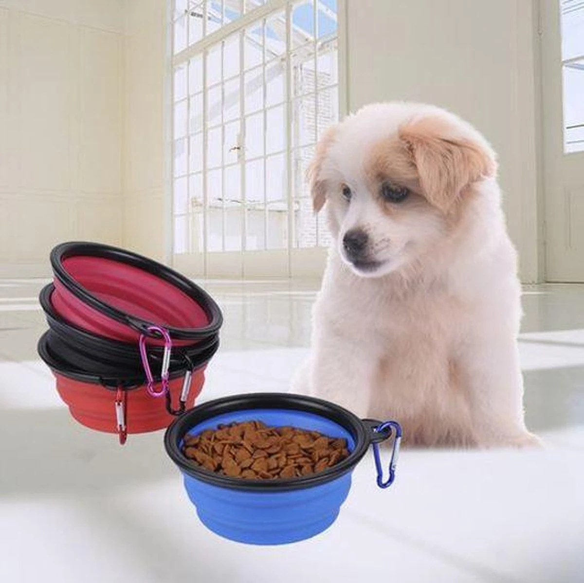 Merkloos Opvouwbare Drinkbak - Rood - Image 2