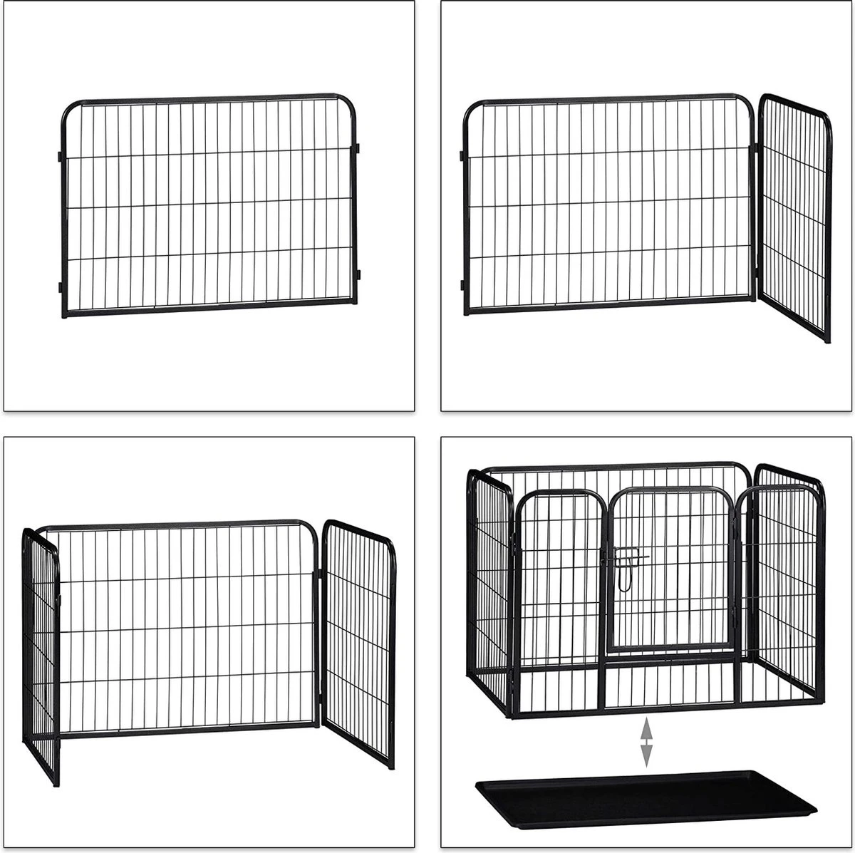 MaxxPet Puppyren - Hondenbench - Puppykennel - Hondenren - 125 X 78 X 80 Cm - Zwart - Image 10