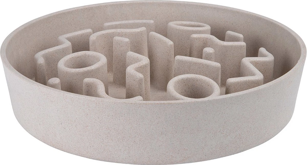 District 70 BAMBOO Slowfeeder - Stijlvolle Anti-schrok Voerbak Voor Honden - Kleur: Donkergrijs, Maat: Large Ø28 Cm (2500 ML) - Image 6