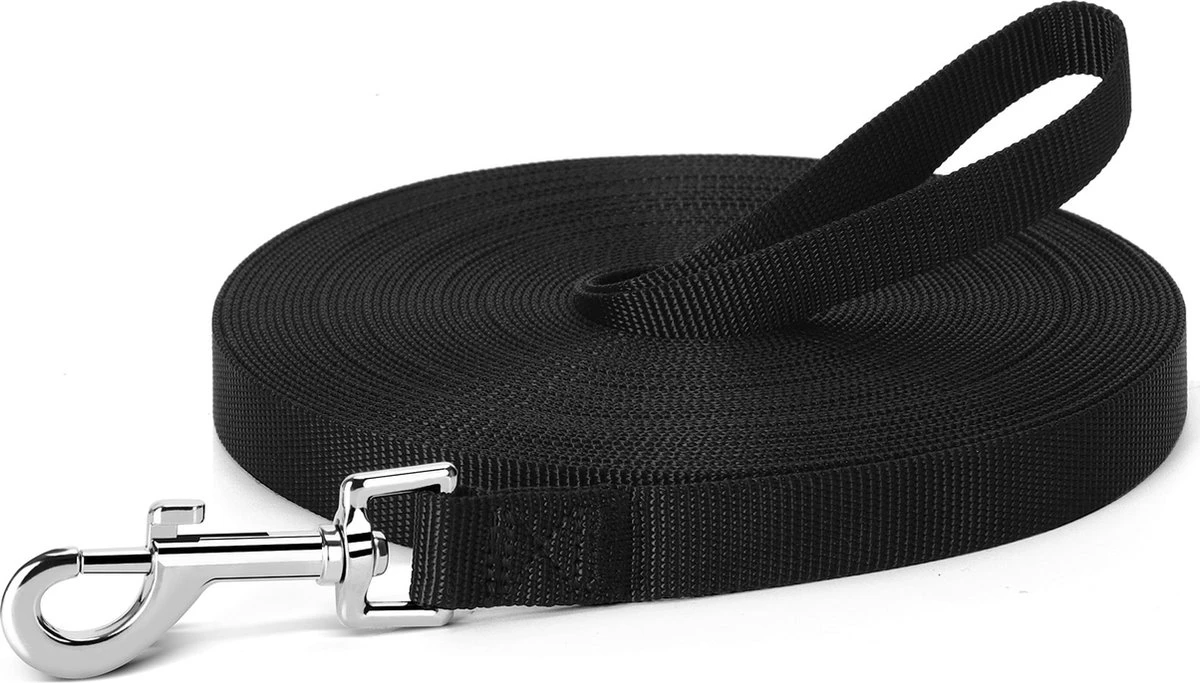 Nobleza Trainingslijn - Longeerlijn - Sleeplijn - Hondenlijn - Trainingslijn Hond - Speurlijn - 10 Meter - Zwart