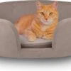 Maxxpro Pet Bed - Huisdieren Tot 80KG - Zacht Fluwelen Kussen - Verhoogd Katten- En Hondenbed - Grijs - 60,5 X 40,5 X 23,5 Cm