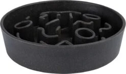 District 70 BAMBOO Slowfeeder - Stijlvolle Anti-schrok Voerbak Voor Honden - Kleur: Donkergrijs, Maat: Large Ø28 Cm (2500 ML)