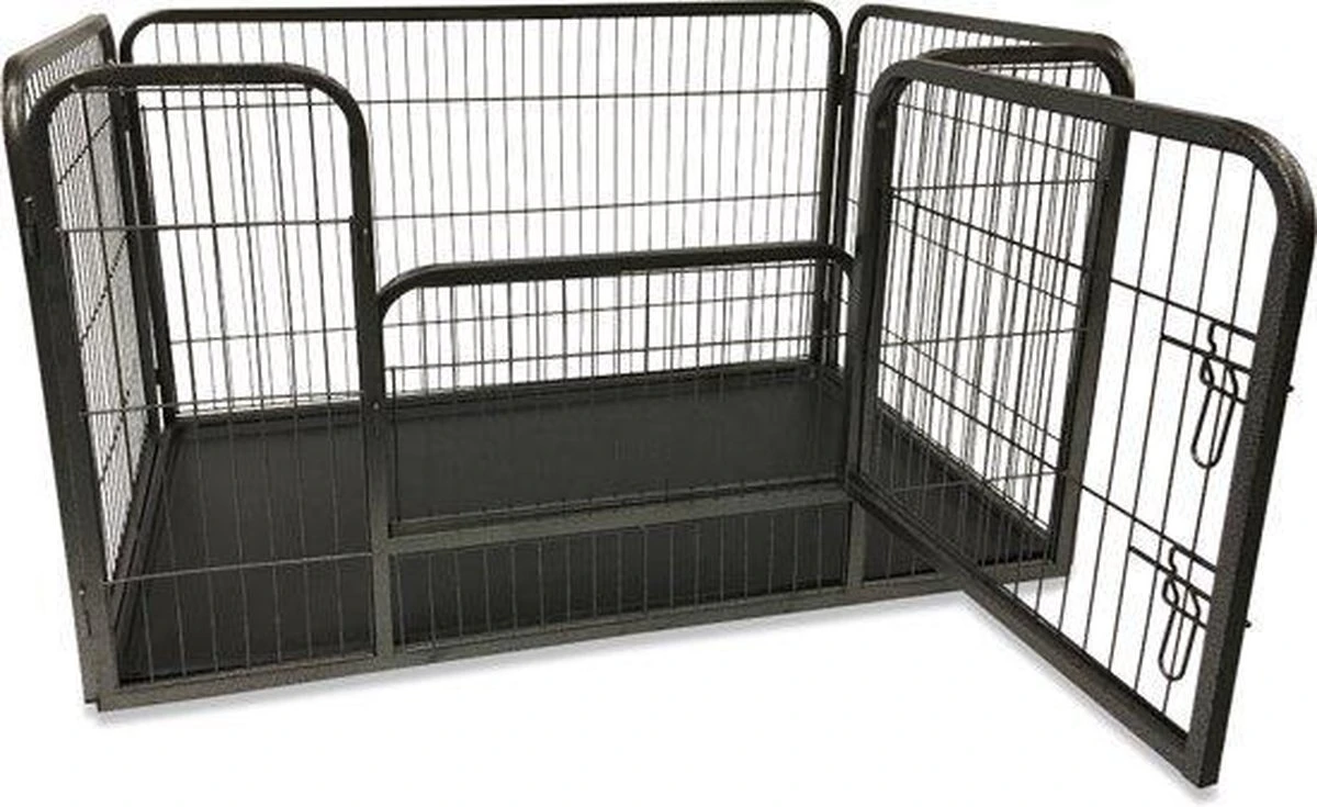 MaxxPet Puppyren - Hondenbench - Puppykennel - Hondenren - 125 X 78 X 80 Cm - Zwart - Image 2