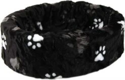 Petcomfort Bontmand Kattenmand/Hondenmand - Pootprint Zwart - 46x40x13 Cm