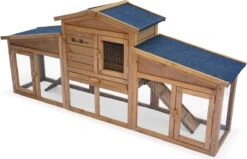 Houten Konijnenhok ANGORA Voor Konijnen En Andere Knaagdieren, 4 Konijnen, Hok Met Buitenverblijf, Met Binnen- En Buitenruimte