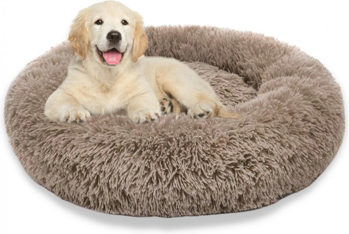 Topmast Fluffy Donut - Dierenmand - Donut Hondenmand - Camel - 40 Cm