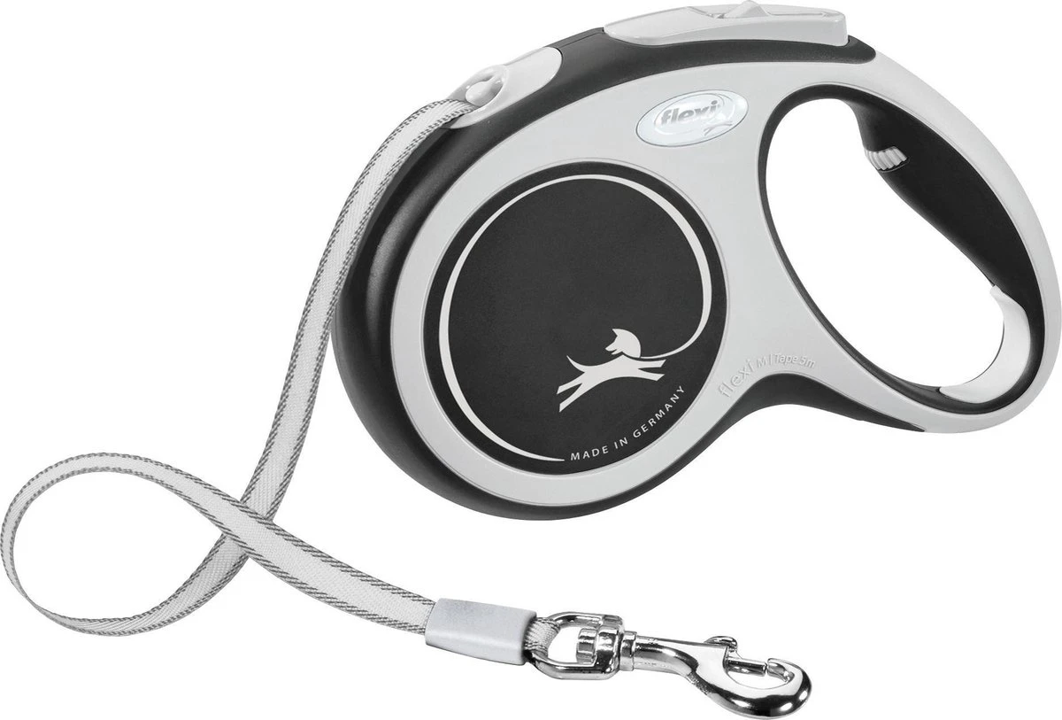 Flexi Rollijn New Comfort Tape M 5 M - Hondenriem - Zwart&Lichtgrijs - Image 5