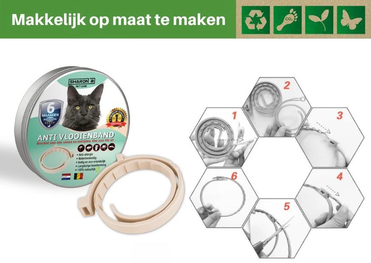 Vlooienband Voor Katten - Creme - 100% Natuurlijk - Zonder Giftige Pesticiden - Vlooien En Teken - Geurhalsband - Image 2