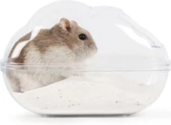Hamster Gerbil Kunststof Zandbak Afgesloten Huisje Bakje Zand