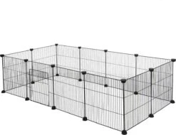 Manzibo Dierenren - Buiten Ren - Voor Konijn, Cavia, Puppy - Ren Voor Dieren - Buitenhok - Puppyren - Konijnenhok - Voor Buiten - Zwart