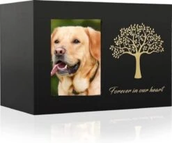 Merkloos Luxe Huisdier Urn - Unieke Urn - Met Fotolijstje - Urn Voor Huisdier - Met Levensboom En Frame - Crematie - Honden Urn - Katten Urn