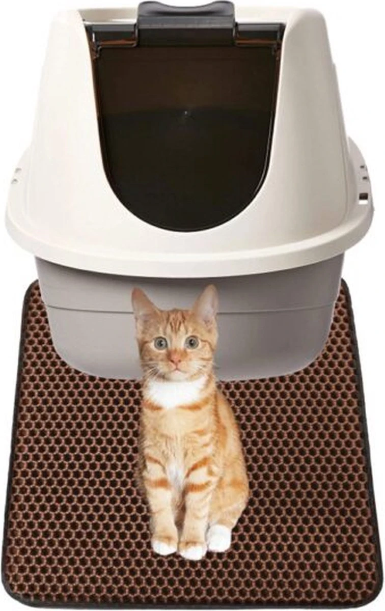 IGOODS - Kattenbakmat Met Filter - 45 X 60 - Waterdicht - Dubbele Laag - Bruin - Image 7