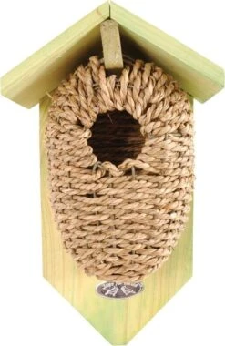 Esschert Design Nestbuidel Zeegras Vogelhuisje - 15,3 X 11 X 26,3 Cm - Ø 32 Mm