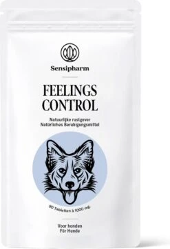 Sensipharm Feelings Control Anti-Stress Voor Hond En Kat - Kalmerend En Rustgevend Voedingssupplement Bij Stress, Angst En Agressie - 90 Tabletten à 1000 Mg