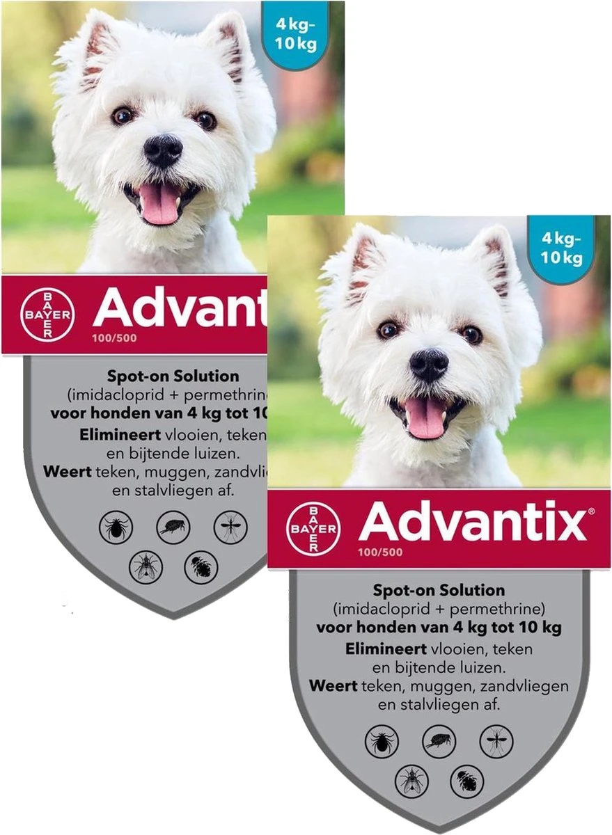 Bayer Advantix Vlooien & Teken Pipetten - Hond 4 Tot 10kg - 2 X 6 Stuks - Image 4
