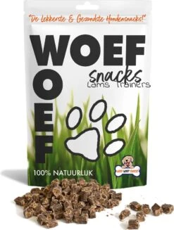 Woef Woef Snacks Hondensnacks Lams Trainers Trainingssnacks Hondensnoepjes - Gedroogd Vlees - Lam - Alle Honden En Alle Leeftijden Vanaf 2 Maanden - Geen Toevoegingen - 1300 Stuks