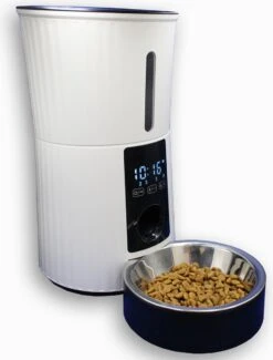 Merkloos Automatische Voerbak Kat En Hond 4L – Voerautomaat - Voerdispenser Huisdier – Smart Automatic Pet Feeder – Met Voicerecorder - Wit