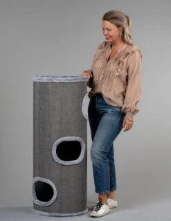 Krabton Coony Lounge 110 Grijs En 44cm Diameter Krabpaal Voor Grote Katten