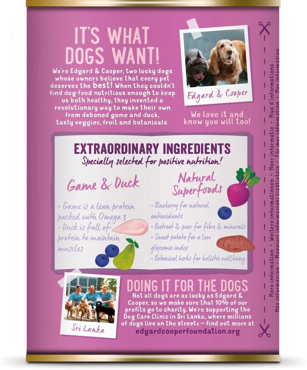 Edgard & Cooper Wild & Eend Blik - Voor Volwassen Honden - Hondenvoer - 12 X 400g - Image 5